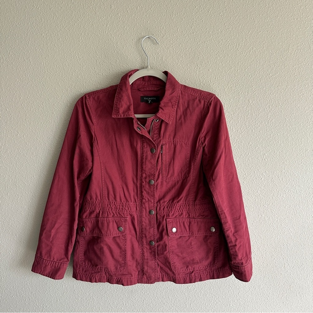 Talbots cranberry utility Jacket